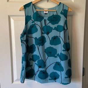 CAbi poppy floral top, size large